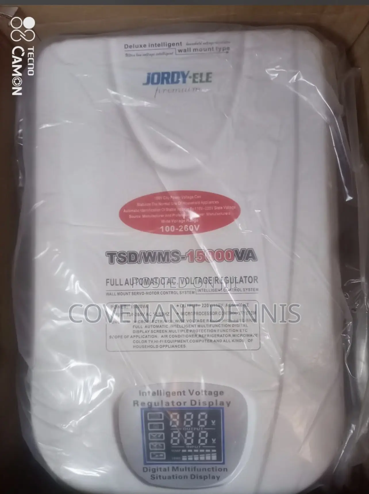 Jordy Ele 15kva Automatic Voltage Regulator (Wall Mount)