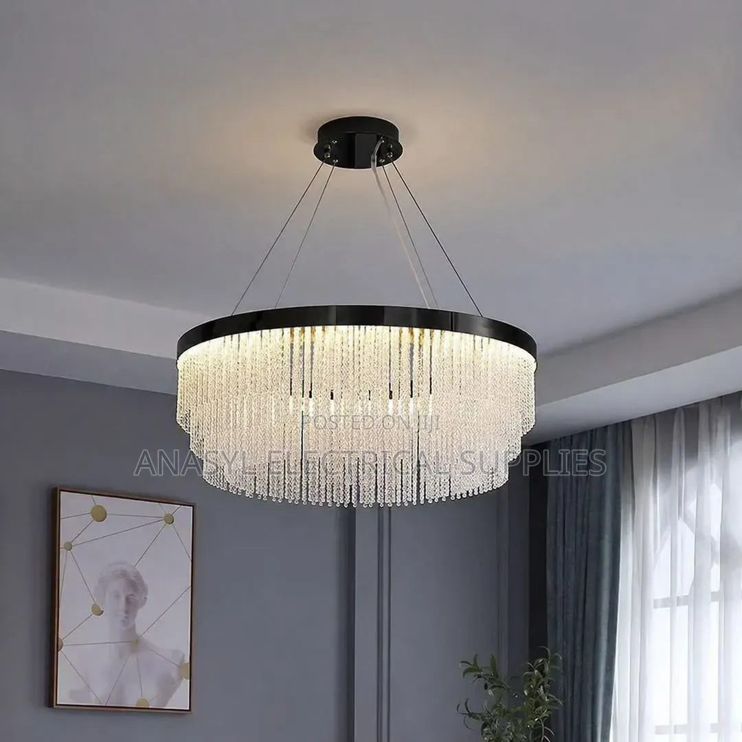 Remote Controlled Gold Plated Modern Crystal Chandelier Luxury Light