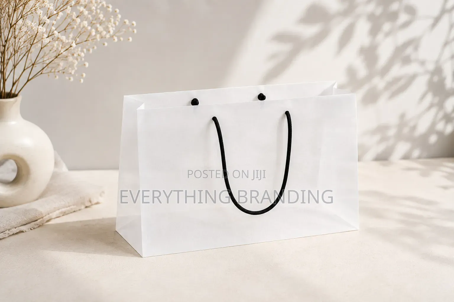 100pcs White A4 Kraft Paper Bag – Shopping Packaging