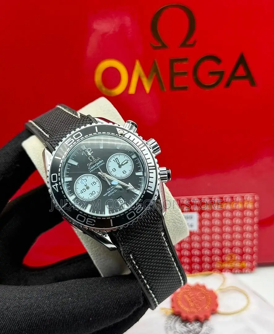 New Omega Leather Strap Wristwatch