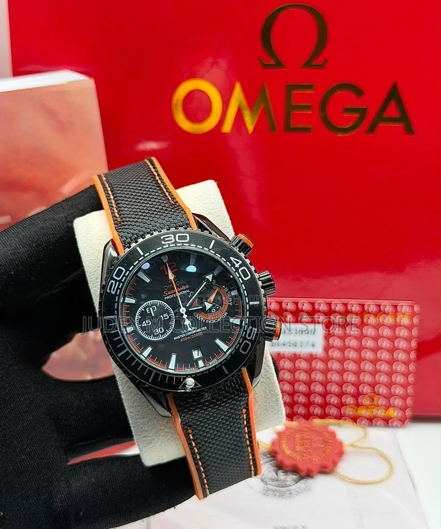 New Omega Leather Strap Wristwatch