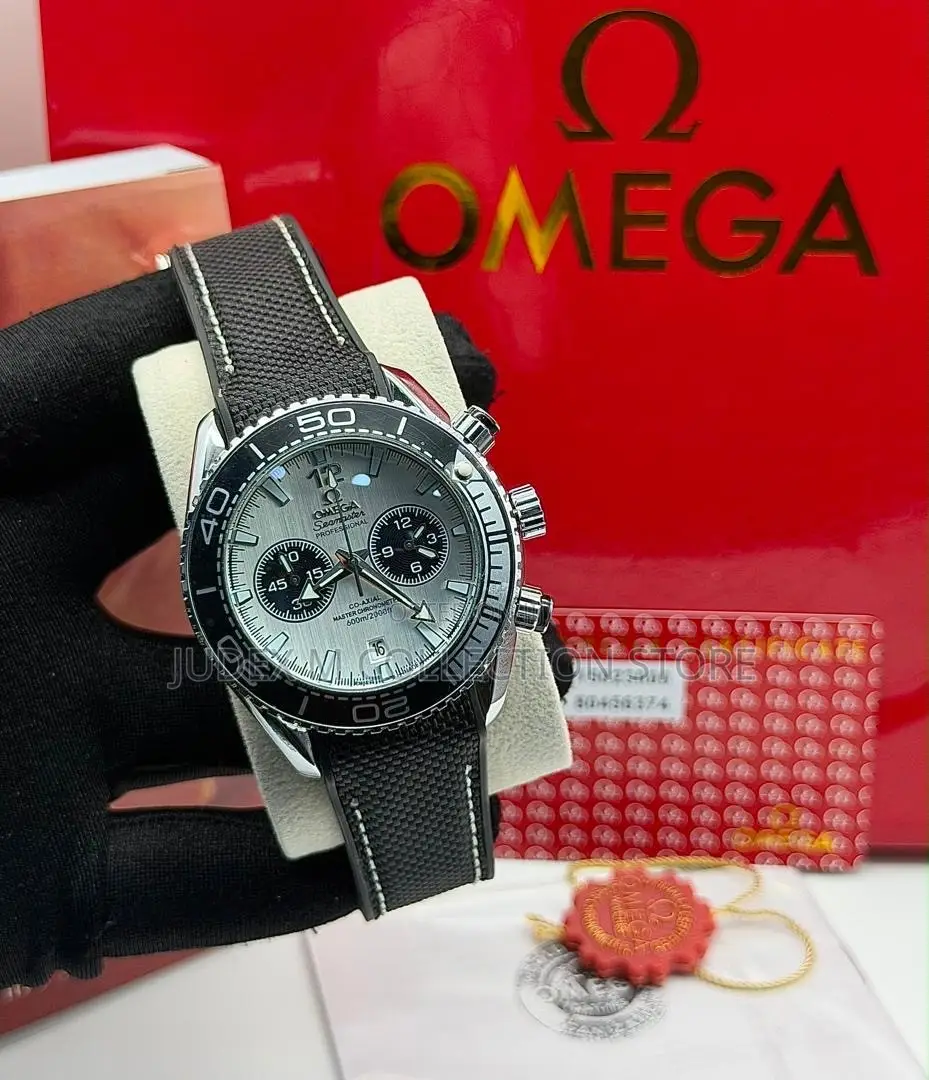 New Omega Leather Strap Wristwatch