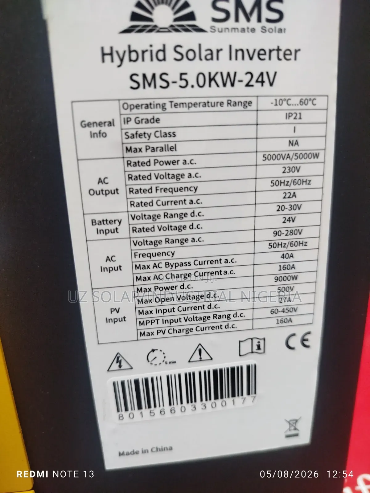 5kva SMS Hybrid Inverter 24v