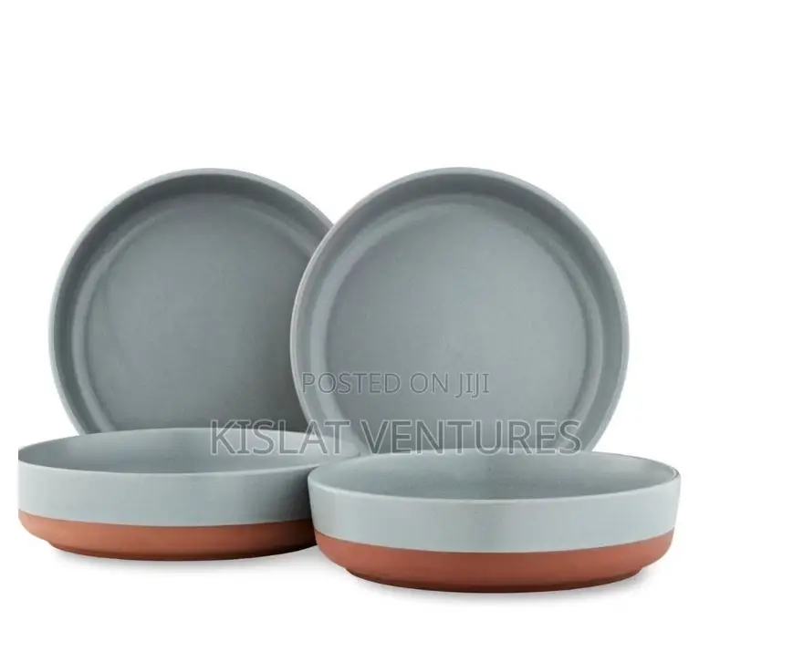 Barbary Oak Verona Set of 4 Pasta Bowls in Stone Slate - Ceramic