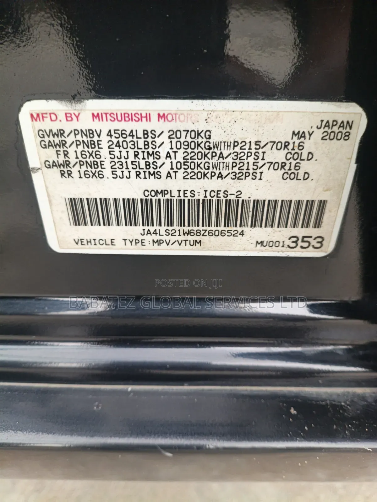 Mitsubishi Outlander 2008 Black