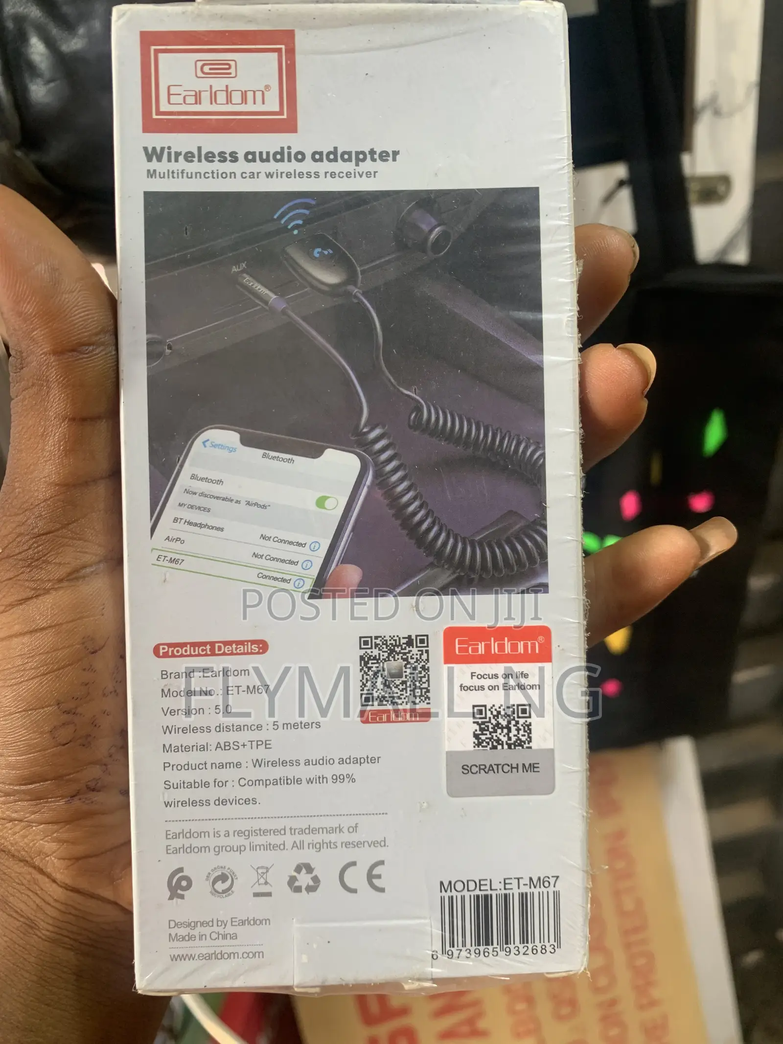 Earldom ET-M67 Car Wireless Audio Adapter for Smartphones