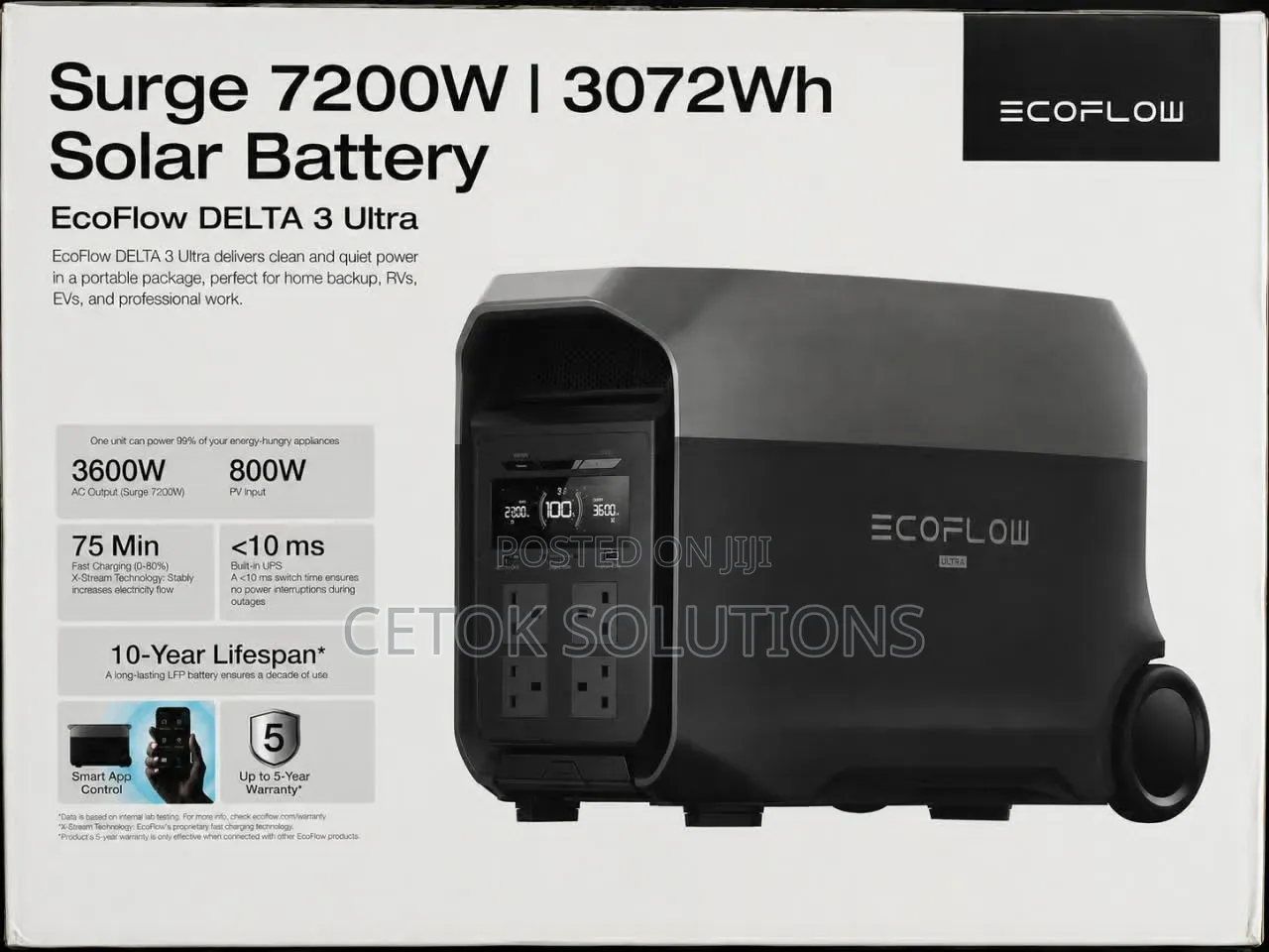 Ecoflow Delta 3 Ultra 3.6kva (3,600w) 3kwh Battery Solar Power Station