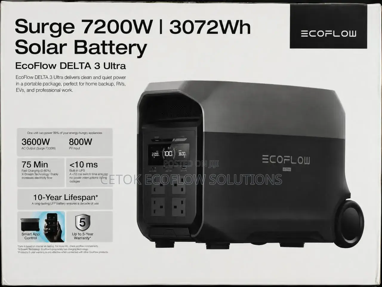 Ecoflow Delta 3 Ultra 3.6kva (3,600w) 3kwh Battery Solar Power Station