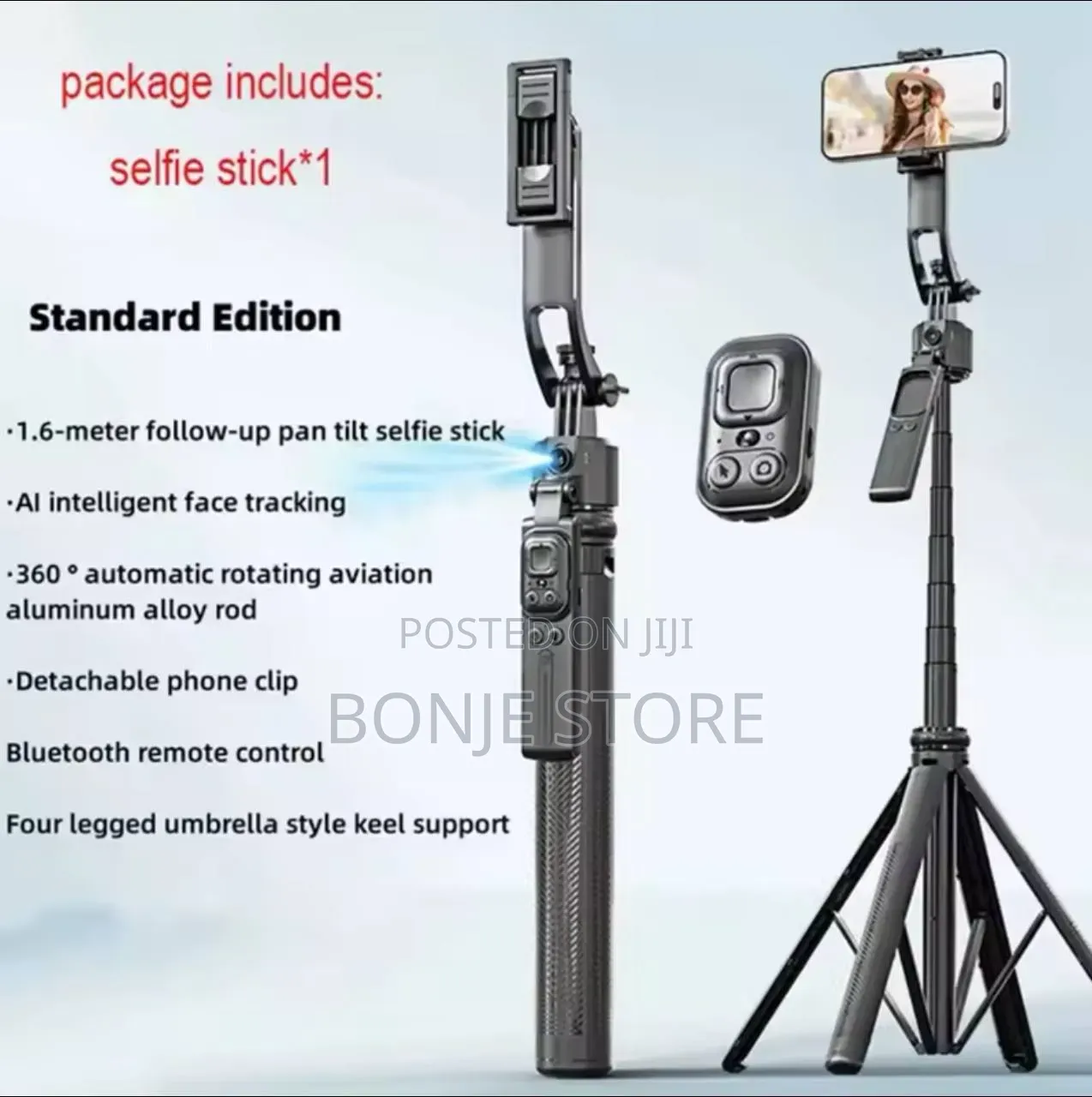 C17 Tripod Mobile Phone Stand AI Tracking 360° Auto Rotate Shoot