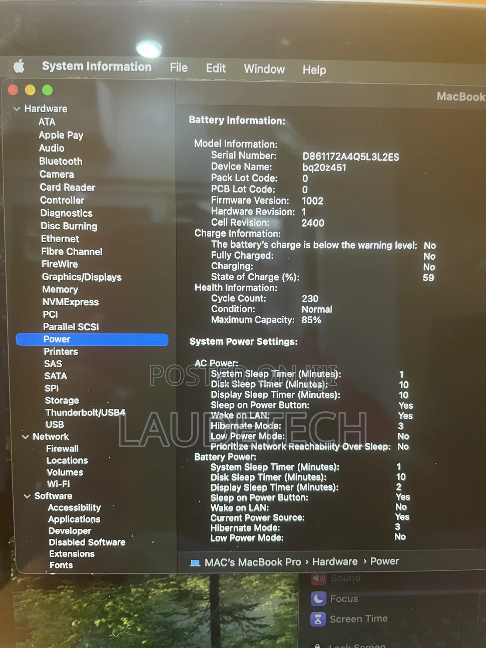 Laptop Apple MacBook Pro 2020 16GB Apple M1 SSD 256GB