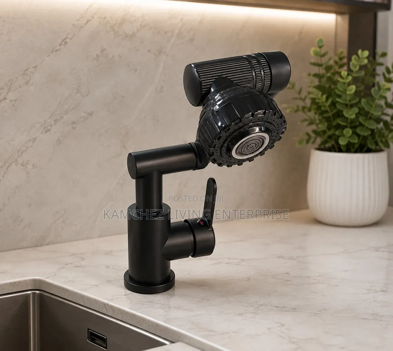Premium Rotating Black Kitchen Basin Mixer Faucet—style Meets Function