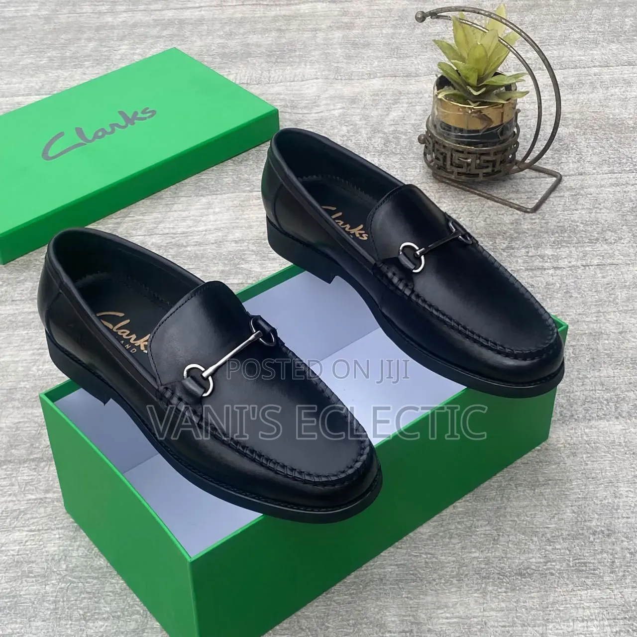 Clarks Black Leather Dress Shoes (Loafers)