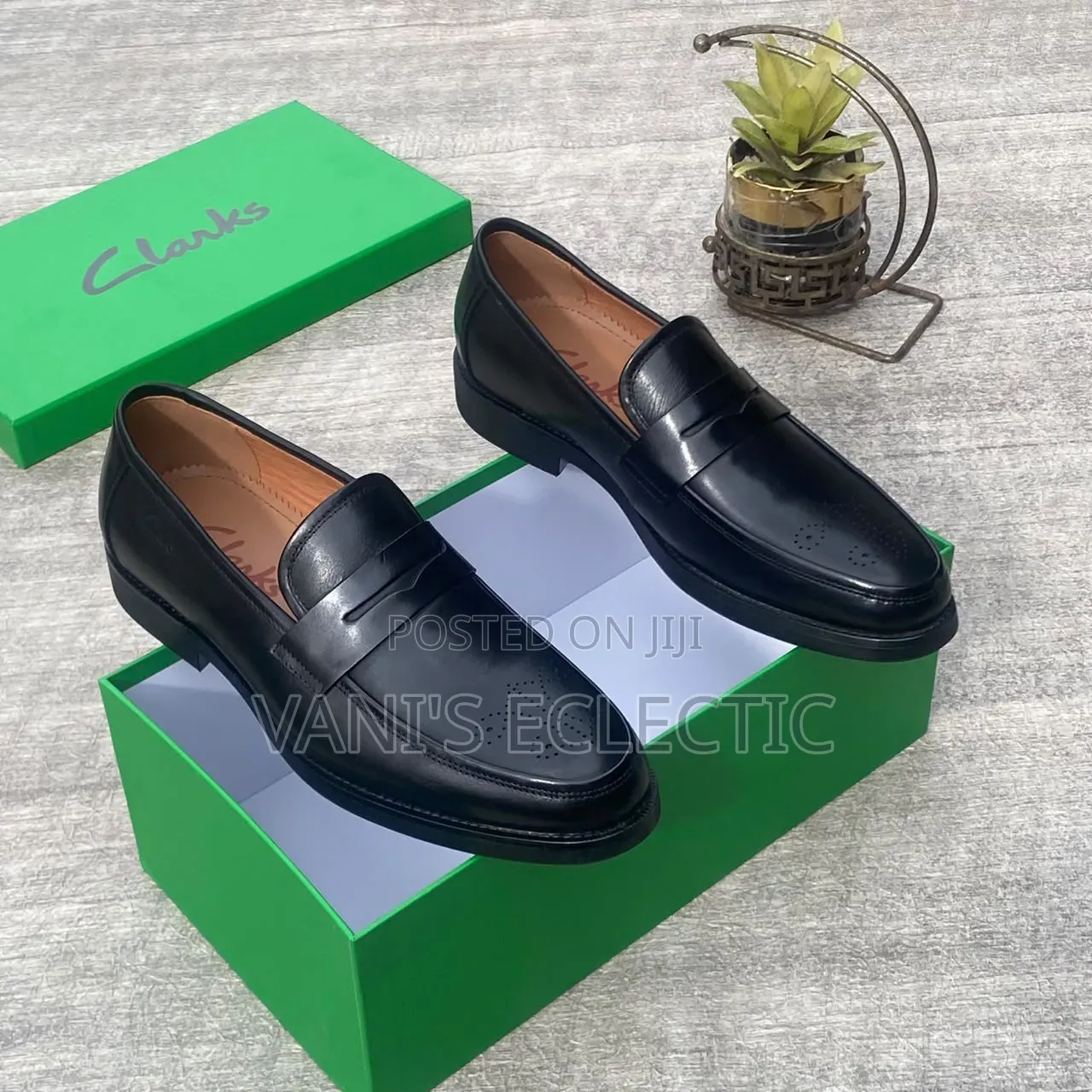 Clarks Black Leather Dress Shoes (Loafers)