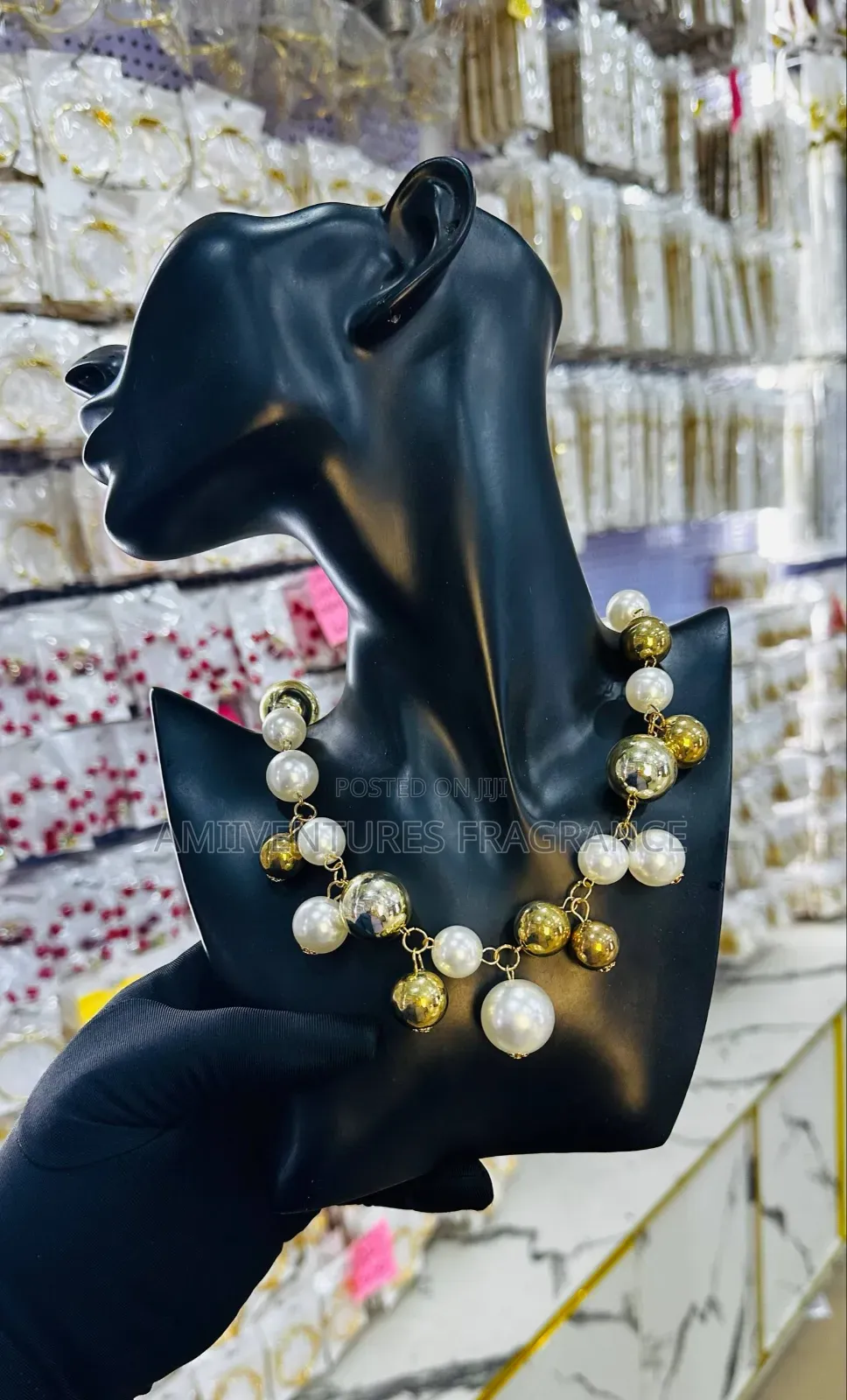 Gold Pearl Necklace