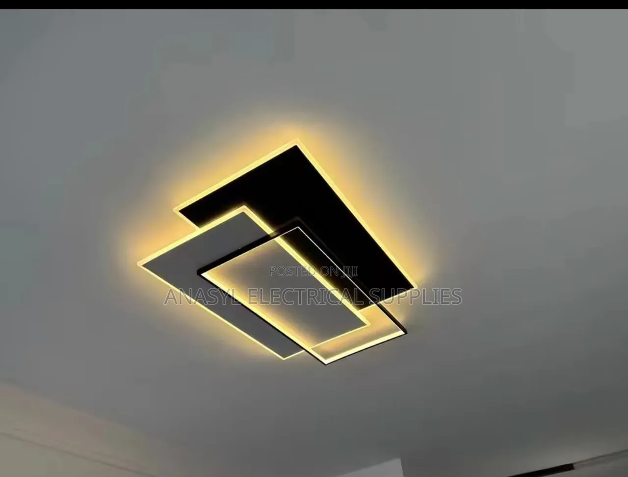 Modern Black-and-White Rectangular Acrylic Panels LED Ceiling Light