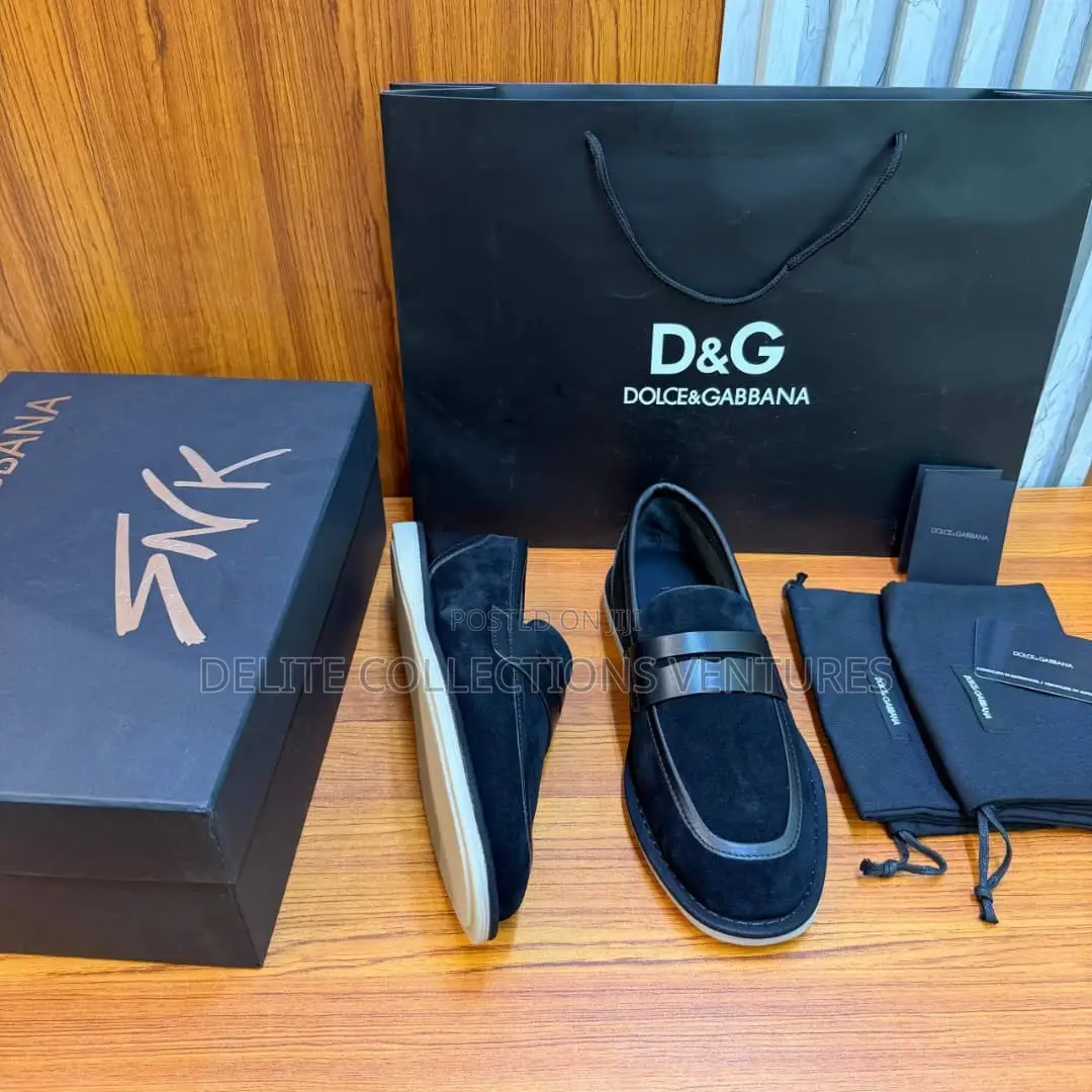 Luxury Update  Dolce Gabbana Split Calfskin Slip-on Sneakers.