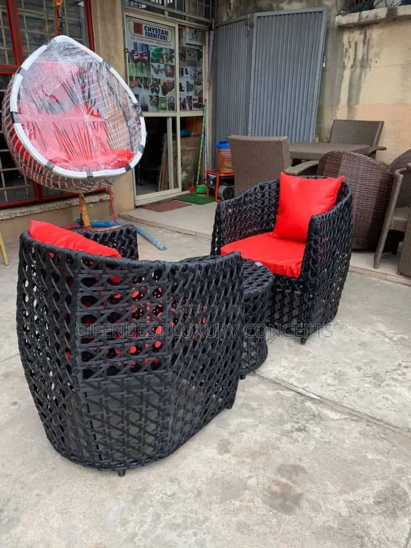 Rattan Chair and Table Set