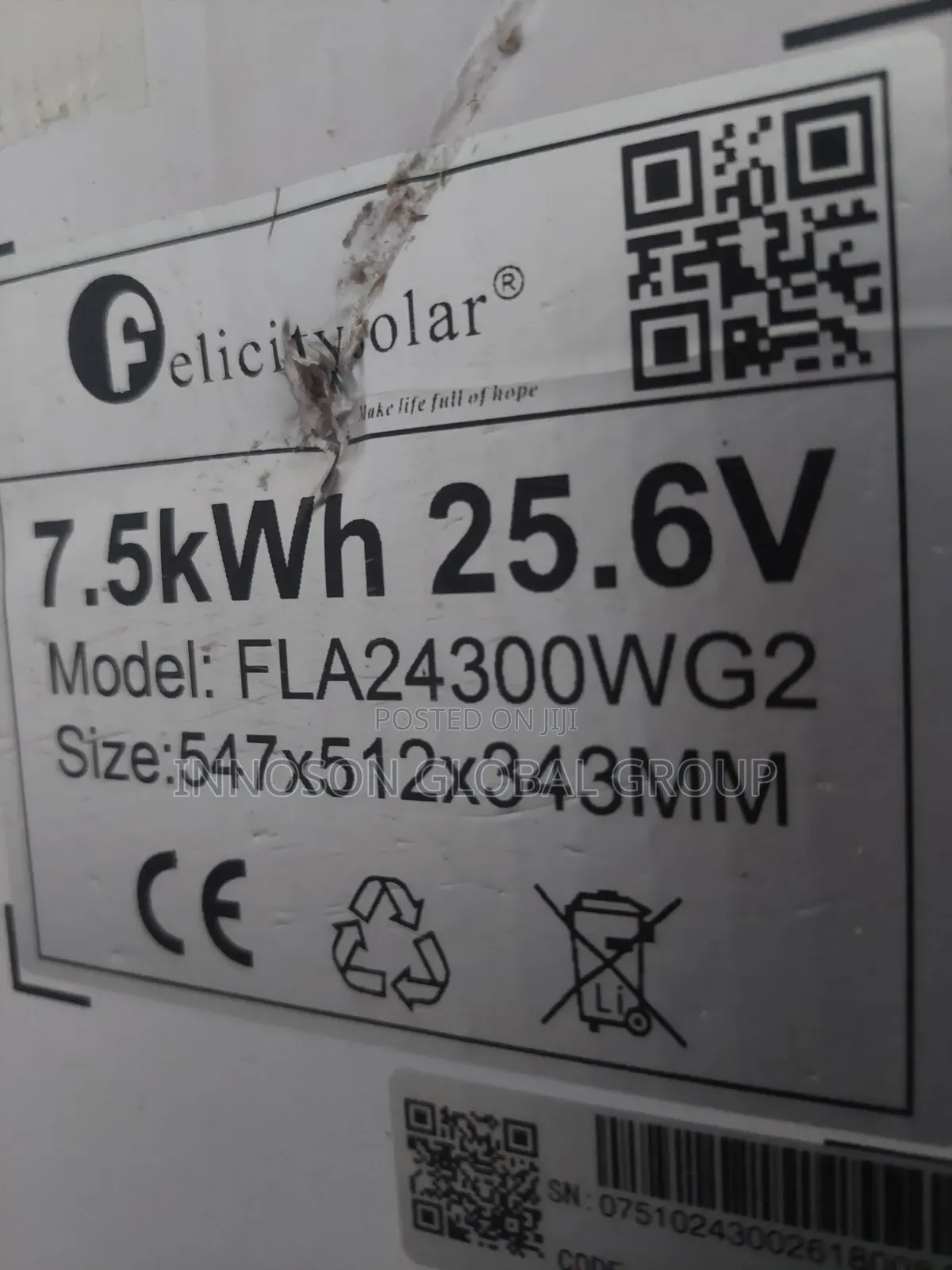 7.5kwh 24v Felicity Lithium Ion Battery