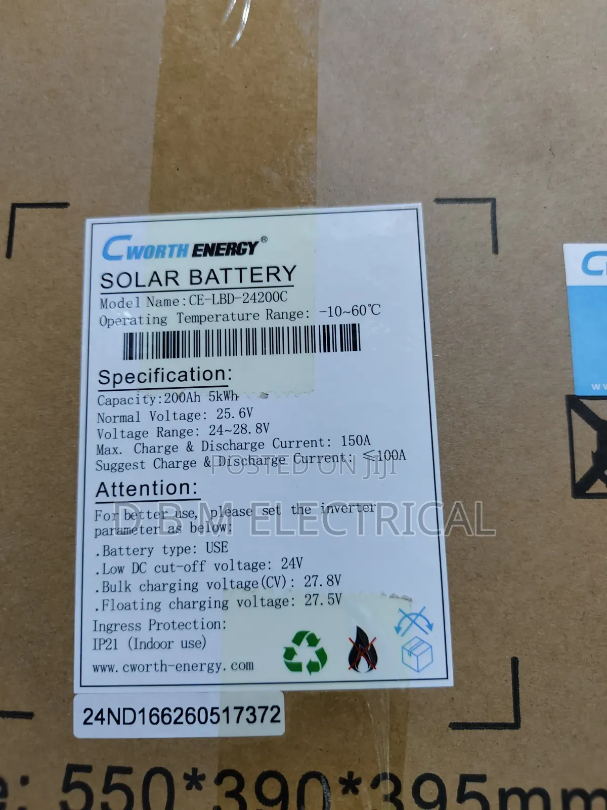 Cworth Solar Lithium Battery 5kwh 24v