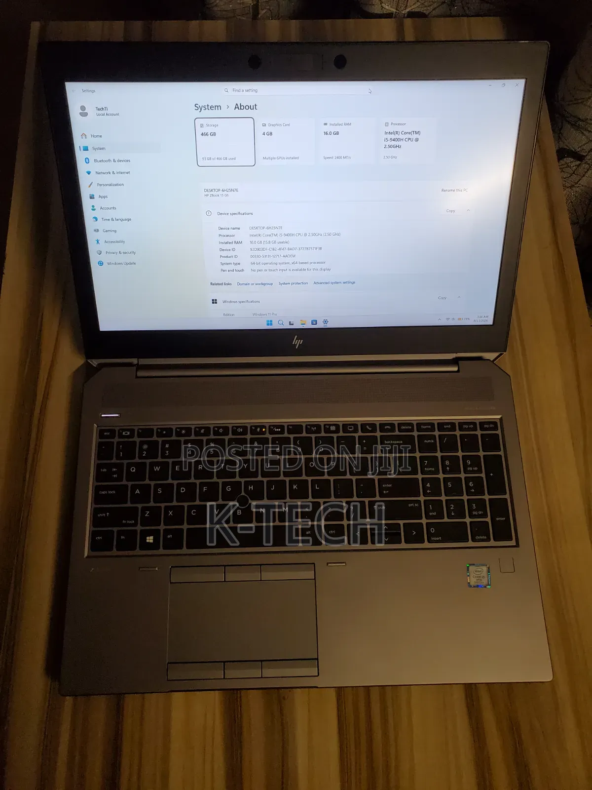Laptop HP ZBook 15 G6 16GB Intel Core i5 SSD 512GB