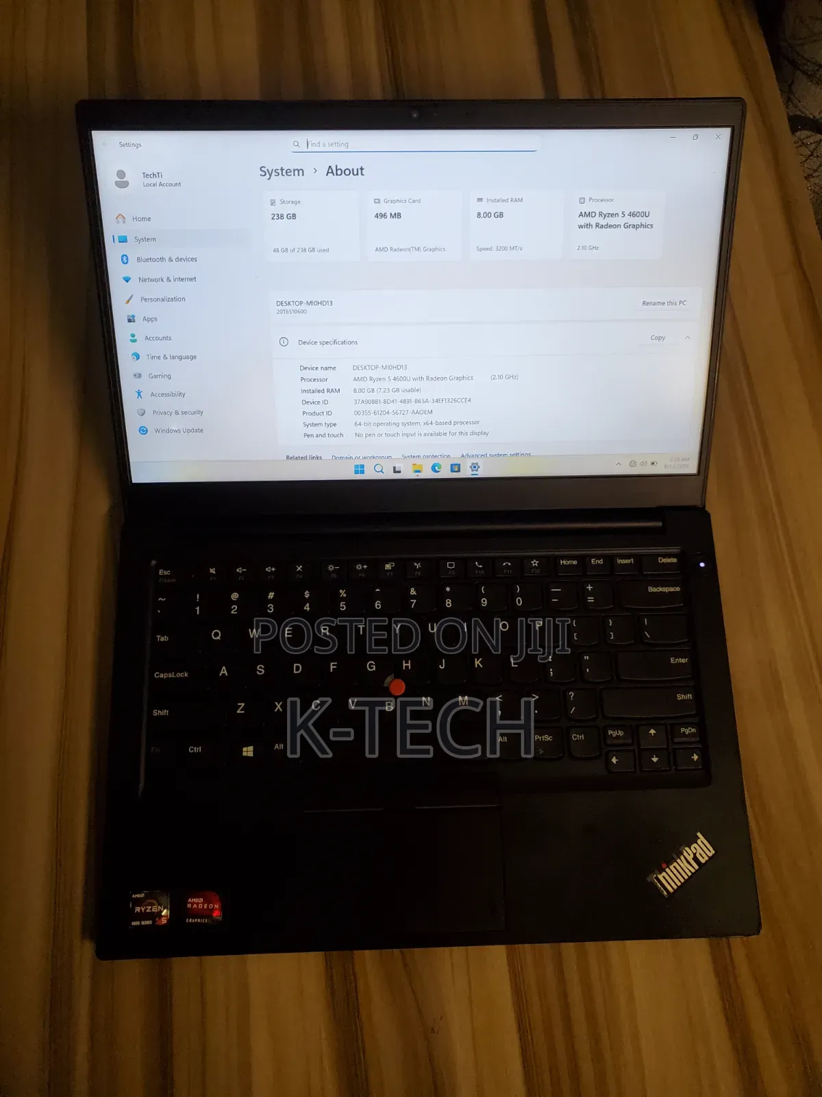 Laptop Lenovo ThinkPad E14 Gen 2 8GB AMD Ryzen 5 SSD 256GB