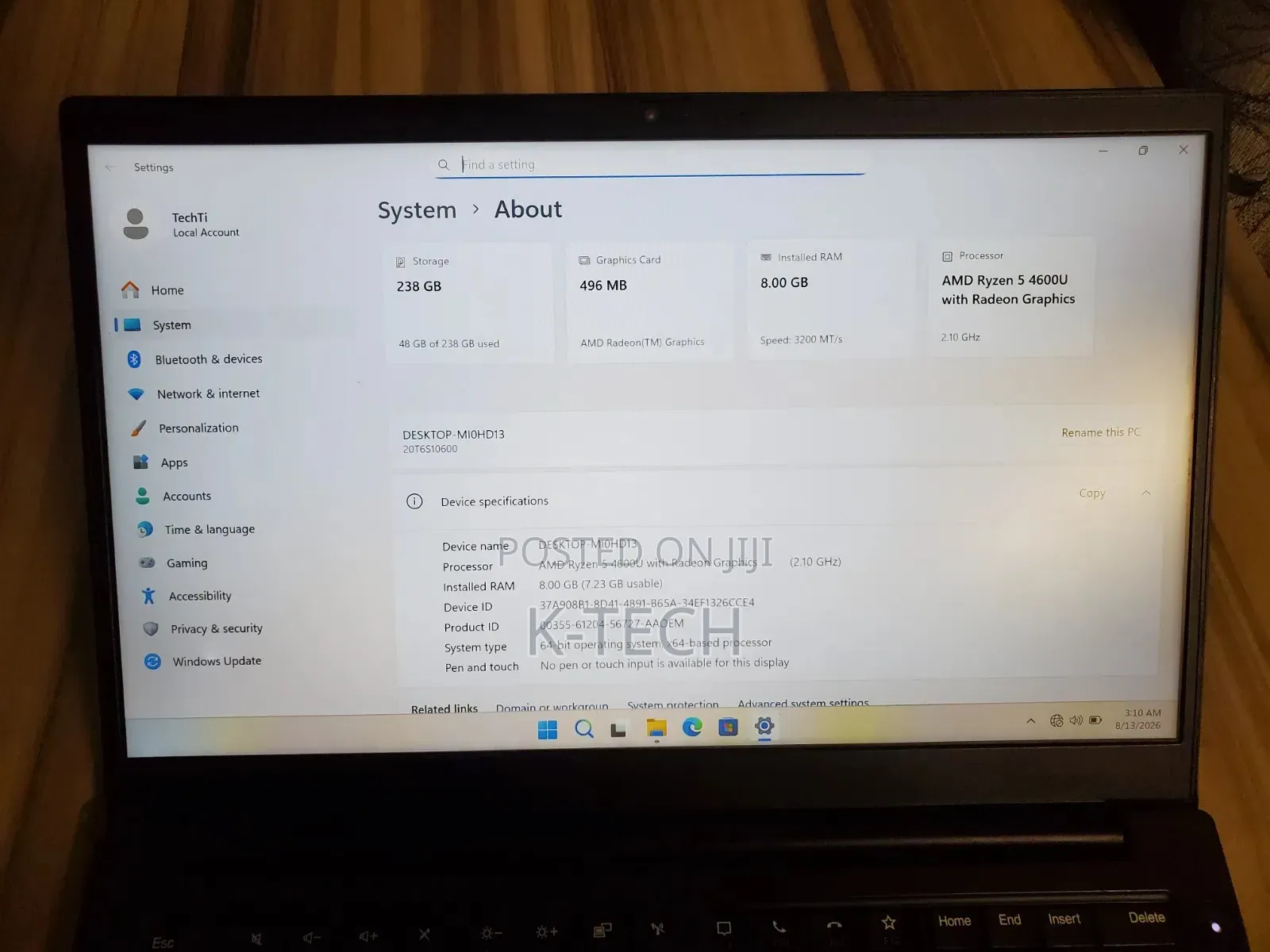 Laptop Lenovo ThinkPad E14 Gen 2 8GB AMD Ryzen 5 SSD 256GB