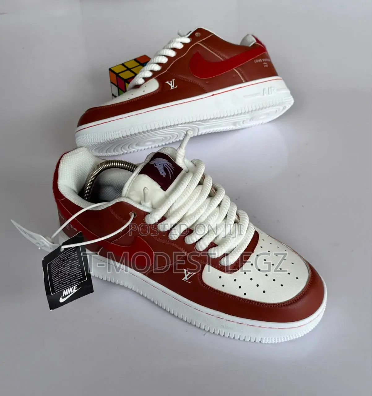 Nike + LV Tagged Sneaker With Chunky Laces and Branded Tongue Detail
