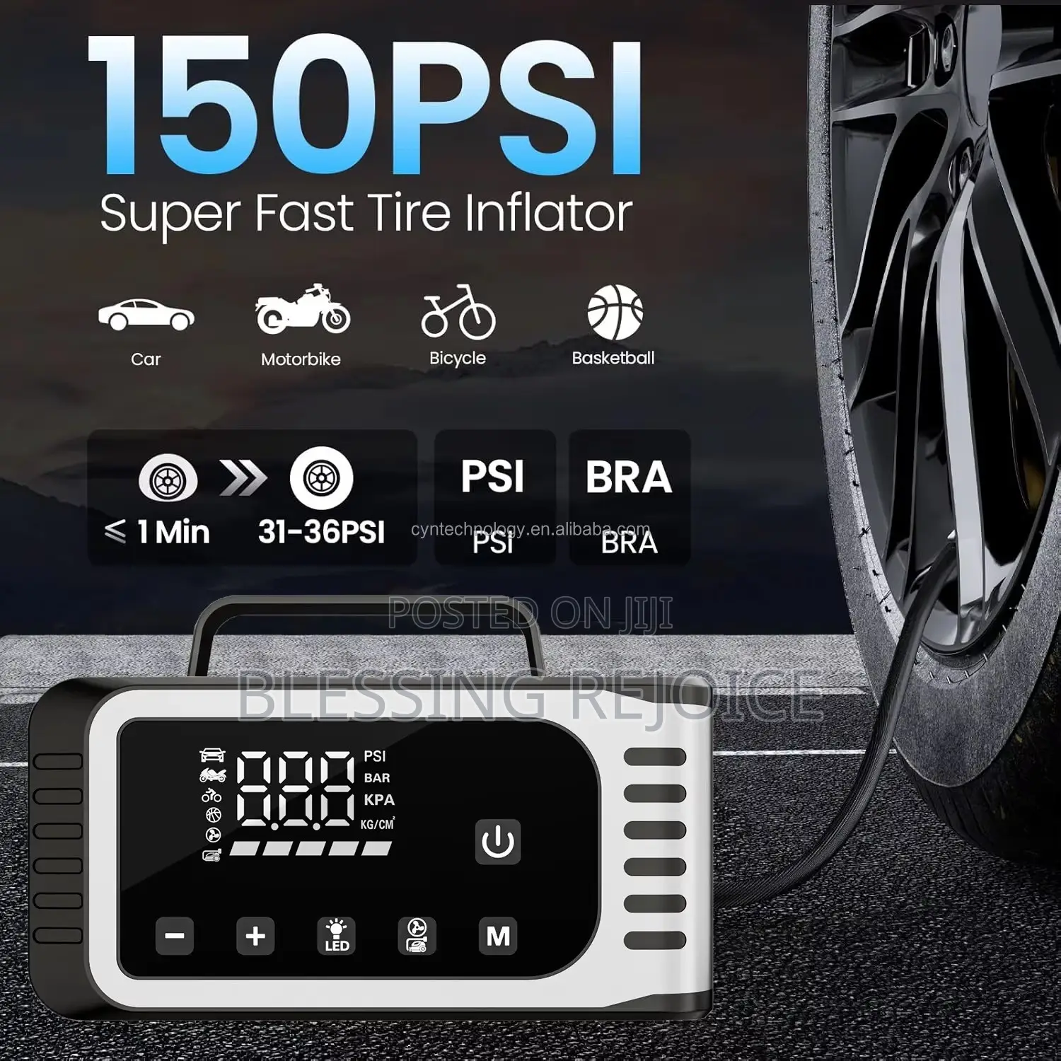 8 in 1 Jump Start, Air Compressor Vacuum Cleaner Blower, Power Bank