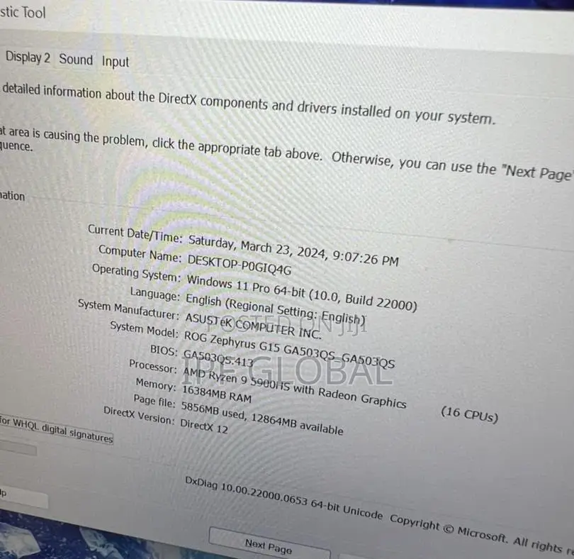 Laptop Asus ROG Zephyrus G16 16GB AMD Ryzen 7 SSD 1T
