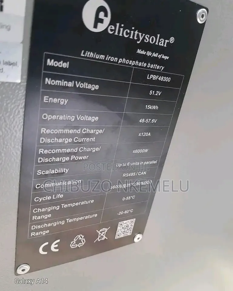 15kwh 48v Felicity Lithium Ion Battery