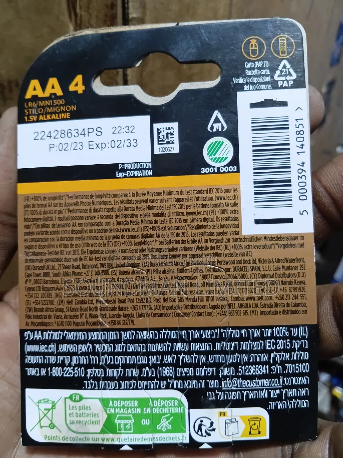 Original Duracell AA+ Batteries Long Lasting Extra Life LR6