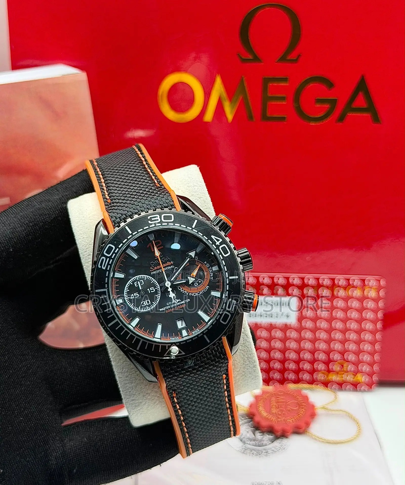 OMEGA Quality Men Genuine Leather Wristwatch