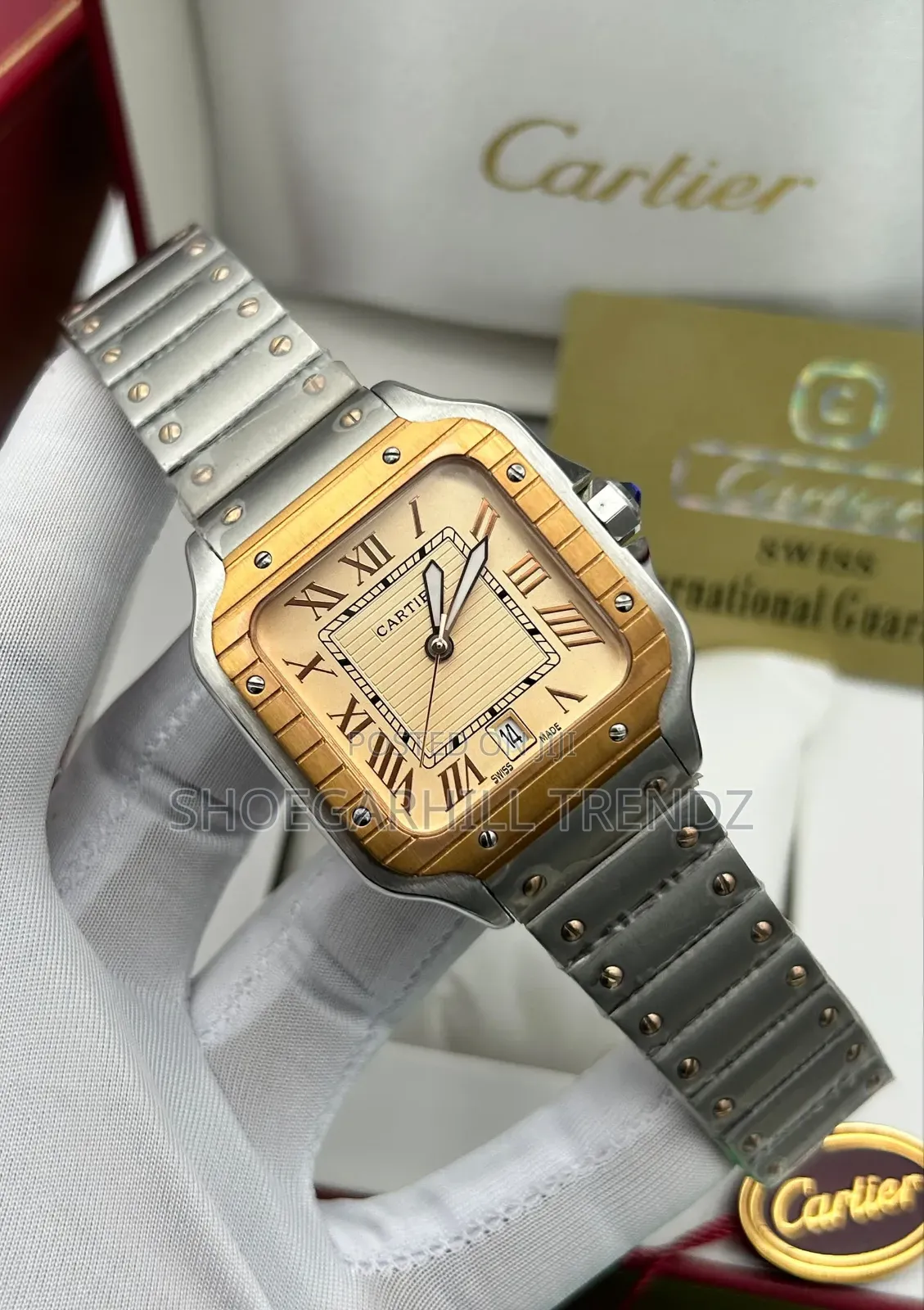 Cartier Goll Plated Steel Swiss Watches