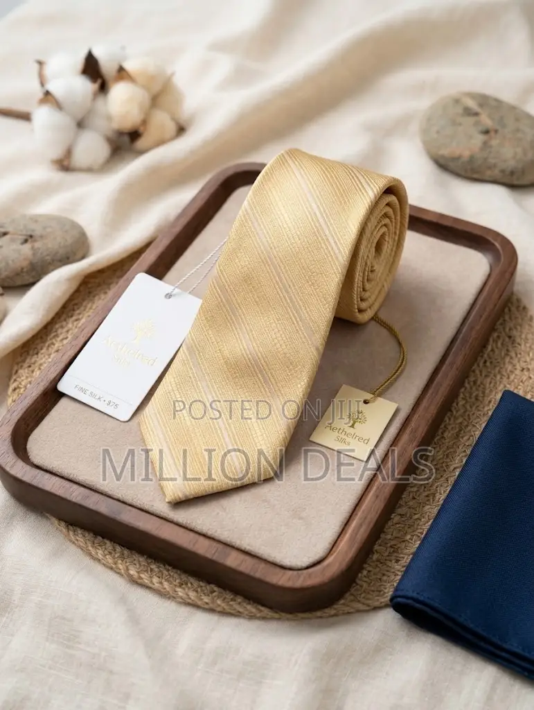 Classic Men's Gold Pattern Stylish Corporate Neck Tie
