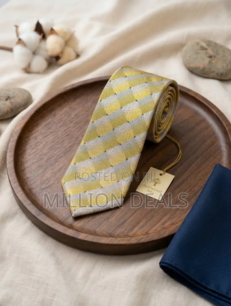 Classic Men's Gold Pattern Stylish Corporate Neck Tie