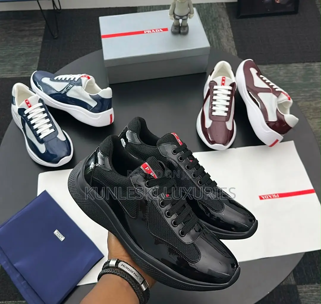 Original Prada American Cup Patent Leather Sneakers