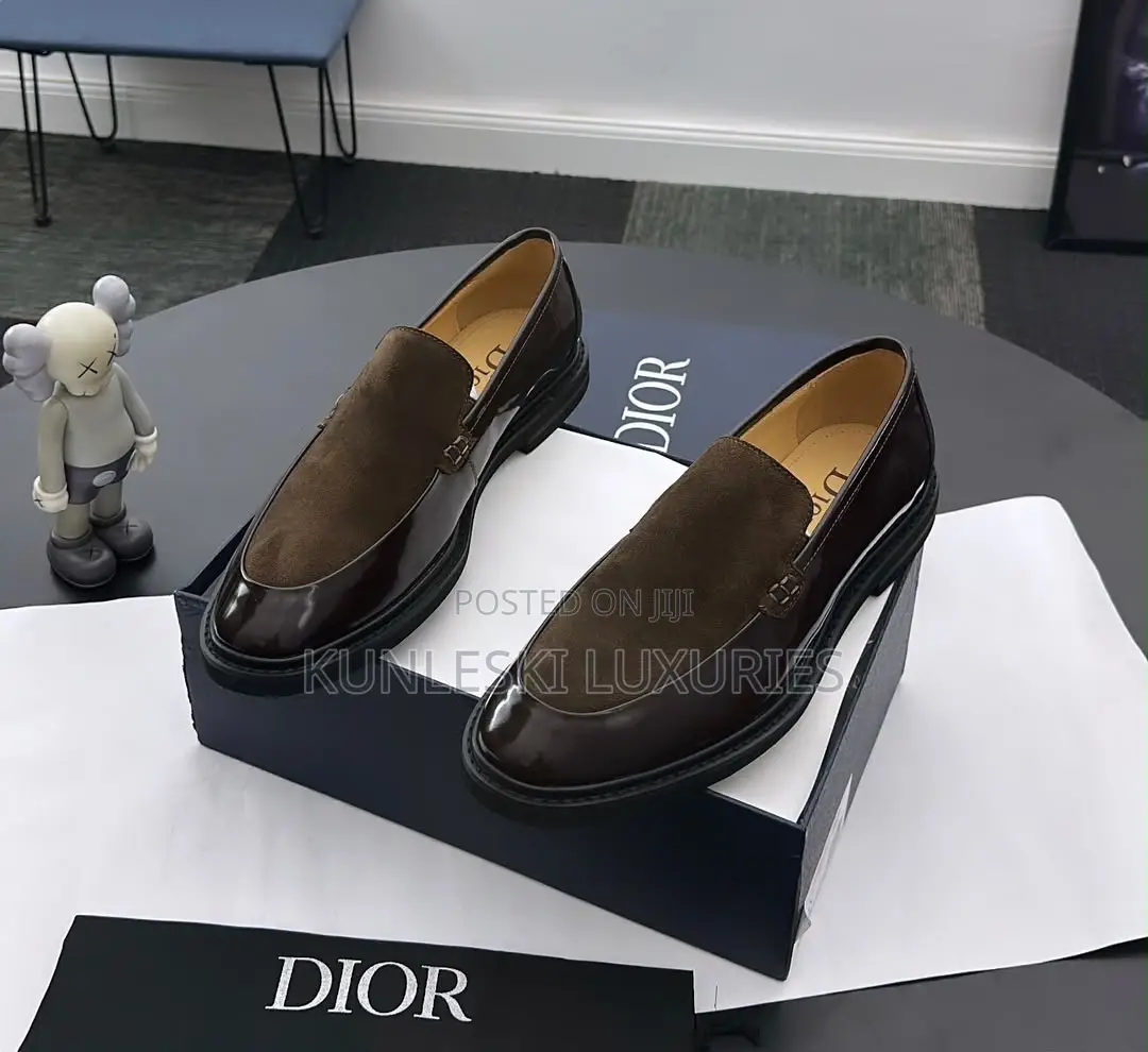 Original Christian Dior Brown Patent Leather / Suede Loafers