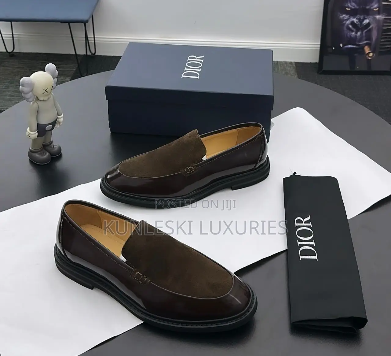 Original Christian Dior Brown Patent Leather / Suede Loafers