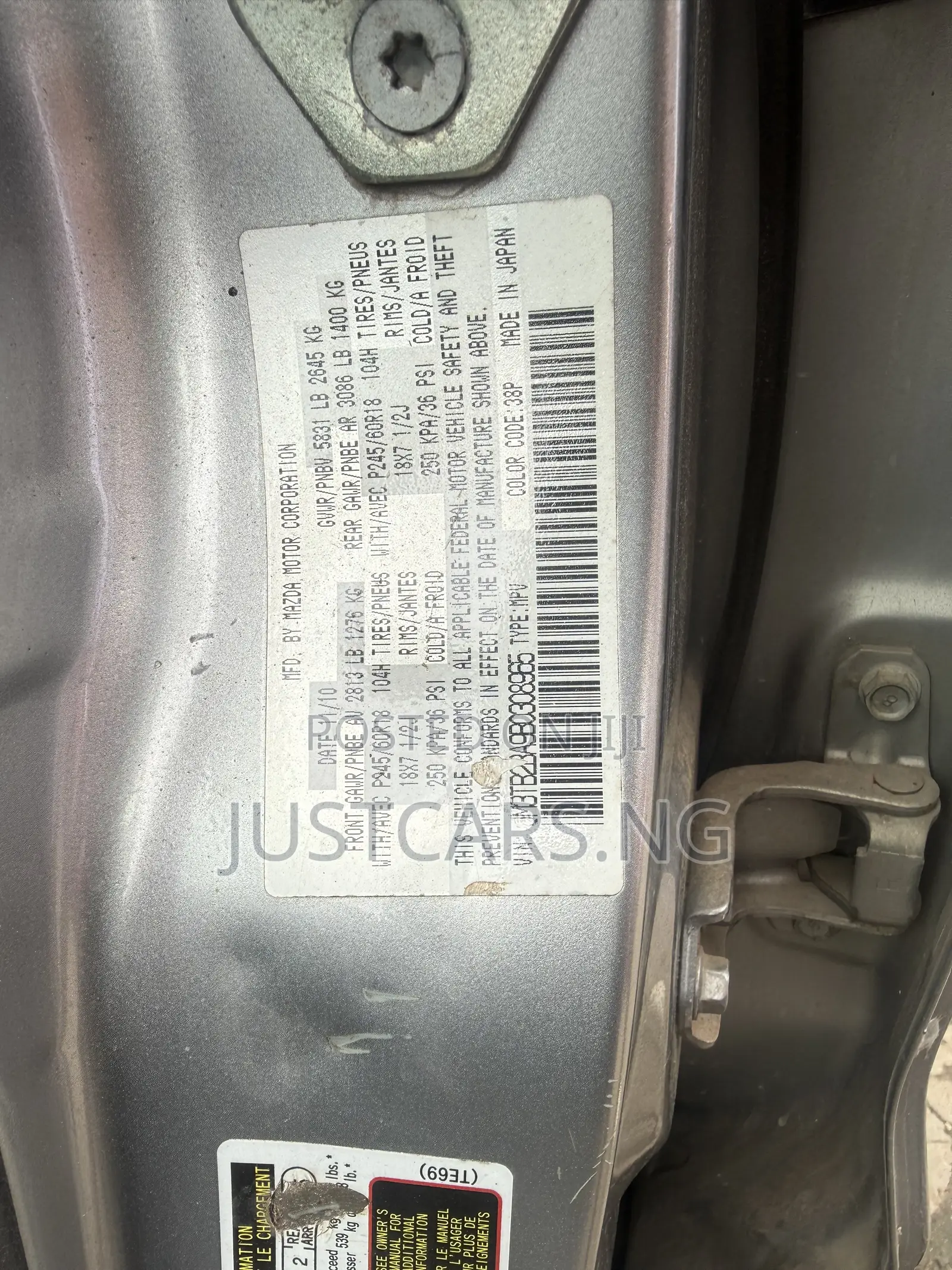 Mazda CX-9 Sport 2011 Gray