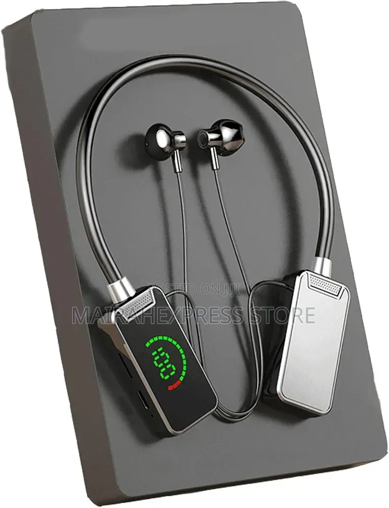Wireless Neckband Headset With an LED Digital Battery 2st7