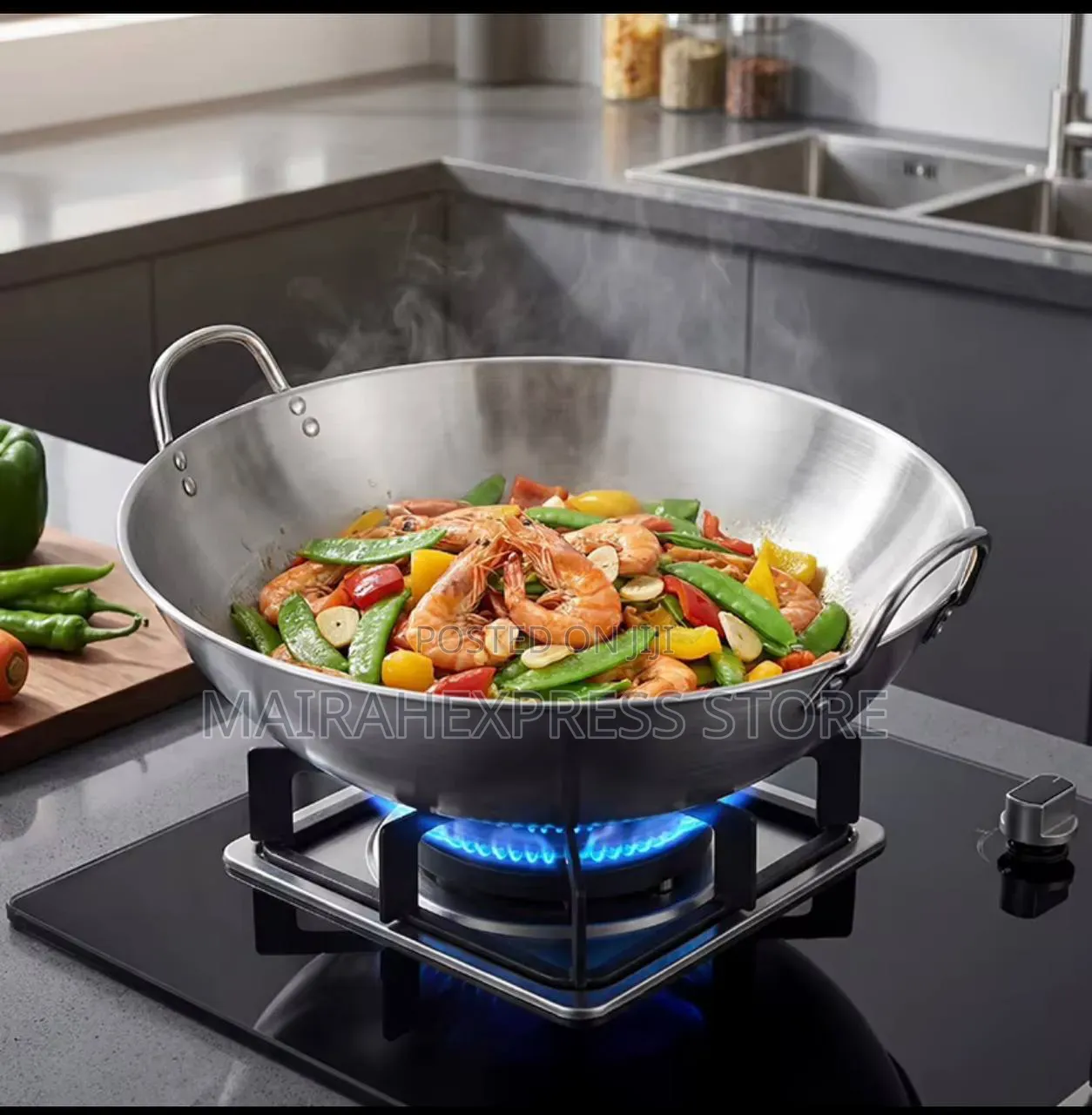 304 Stainless Steel Wok Pan T2mm7
