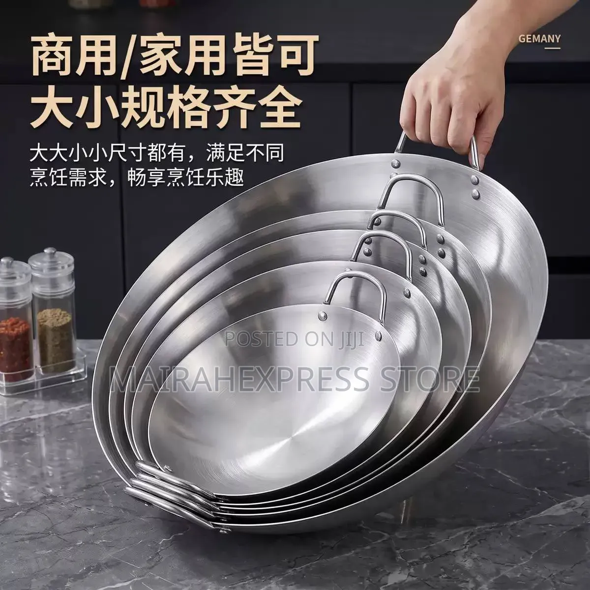 304 Stainless Steel Wok Pan T2mm7