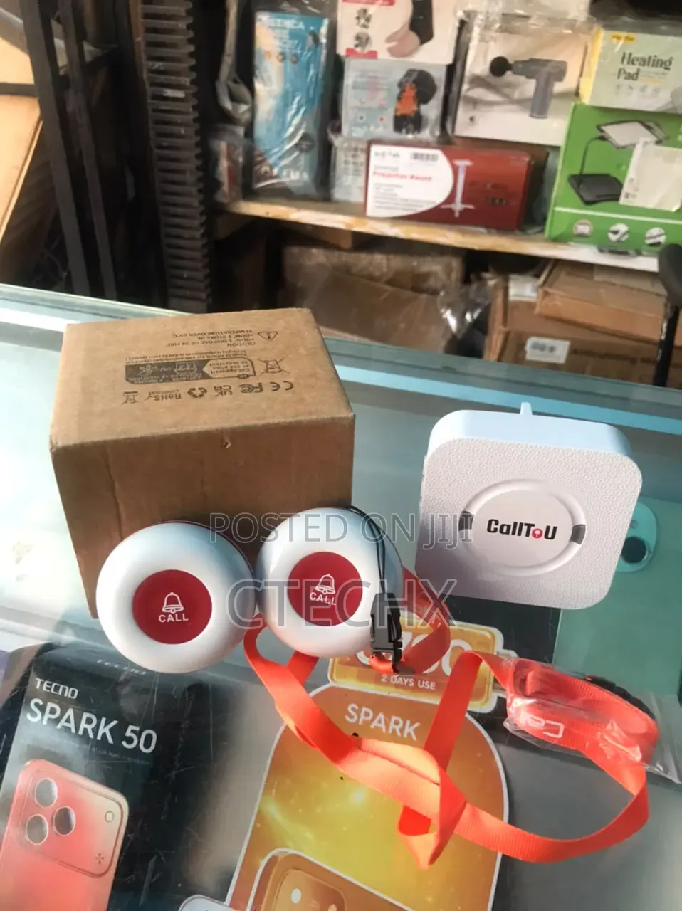 CallToU Wireless Caregiver Pager Receiver 2 SOS Call Button + 1 Receiv