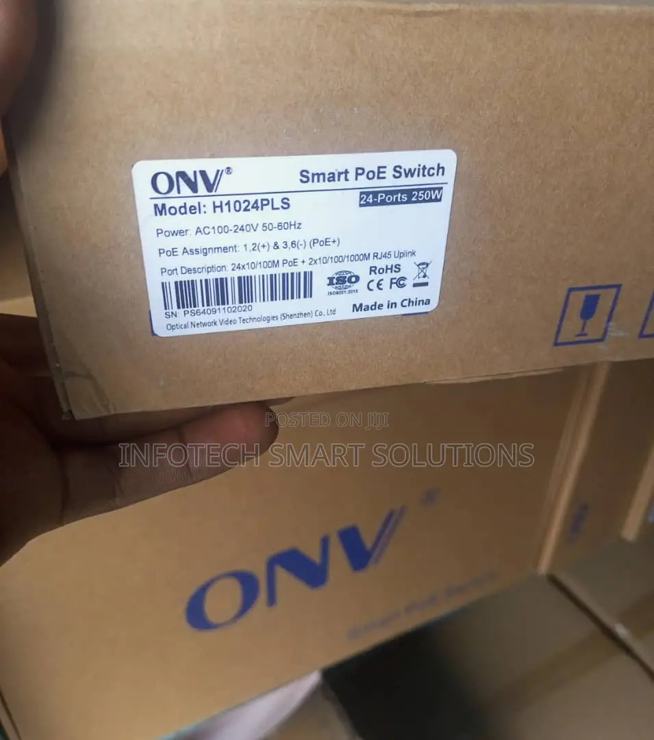 ONV H1024PLS 24-Port 250W Smart PoE Switch Gigabit Uplink