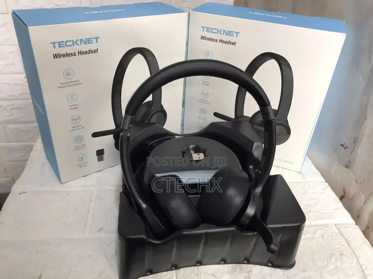 TECKNET Bluetooth Wireless Headset With AI Call Noise Cancellation USB