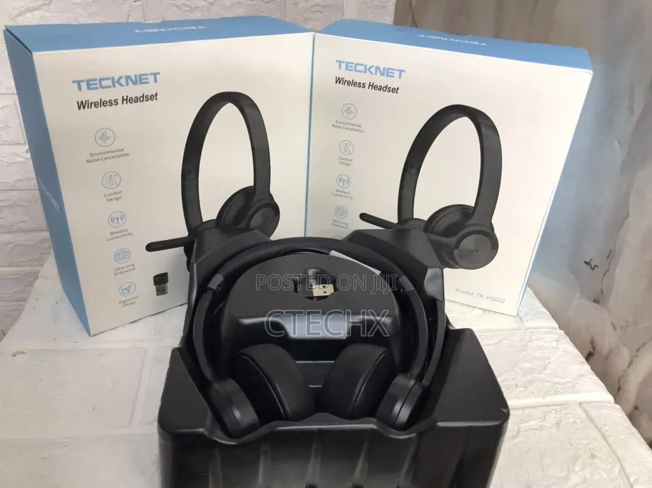 TECKNET Bluetooth Wireless Headset With AI Call Noise Cancellation USB