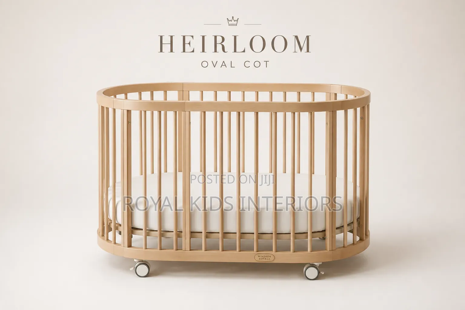 HEIRLOOM Oval Baby Cot – Premium Wooden Crib | Windsor Royale