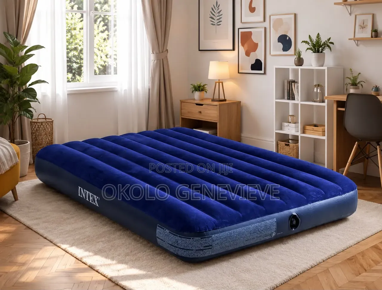 Inflatable Intex 4 by 6 Airbed With Hand Pump 10inches Height