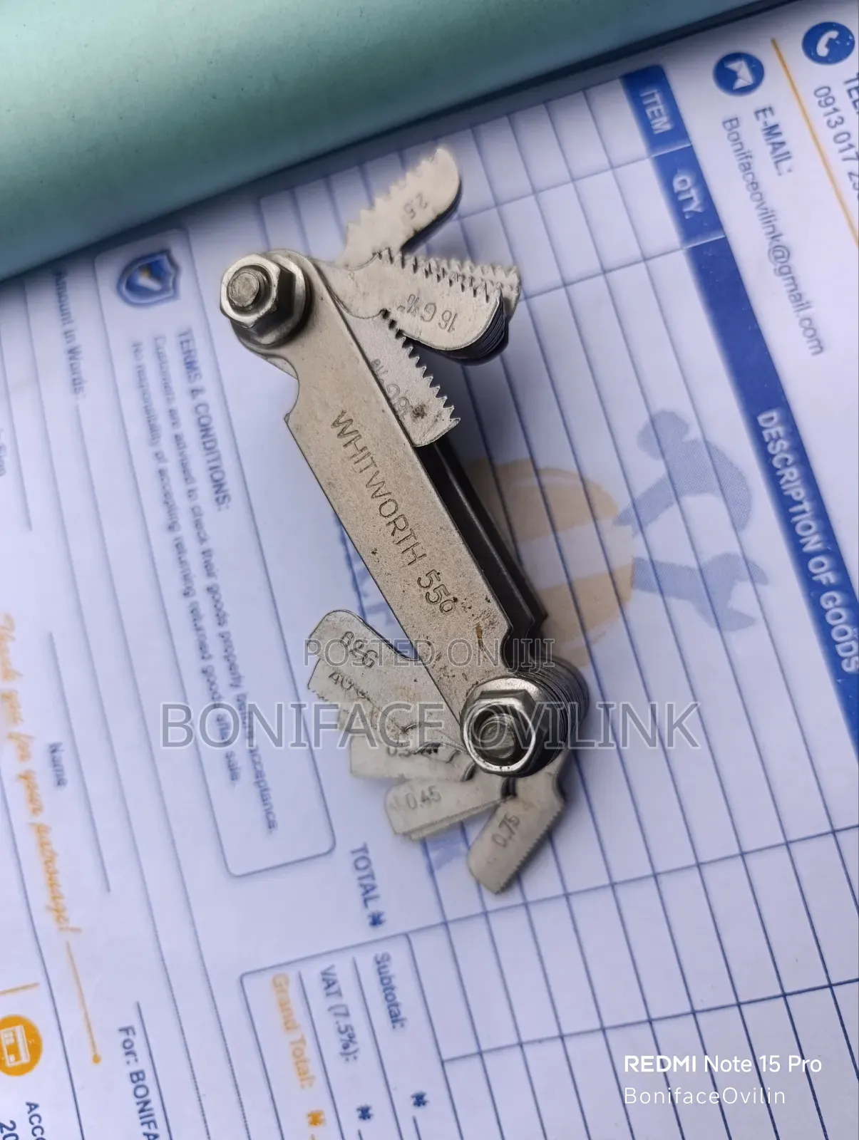Thread Pitch/Thread Guage