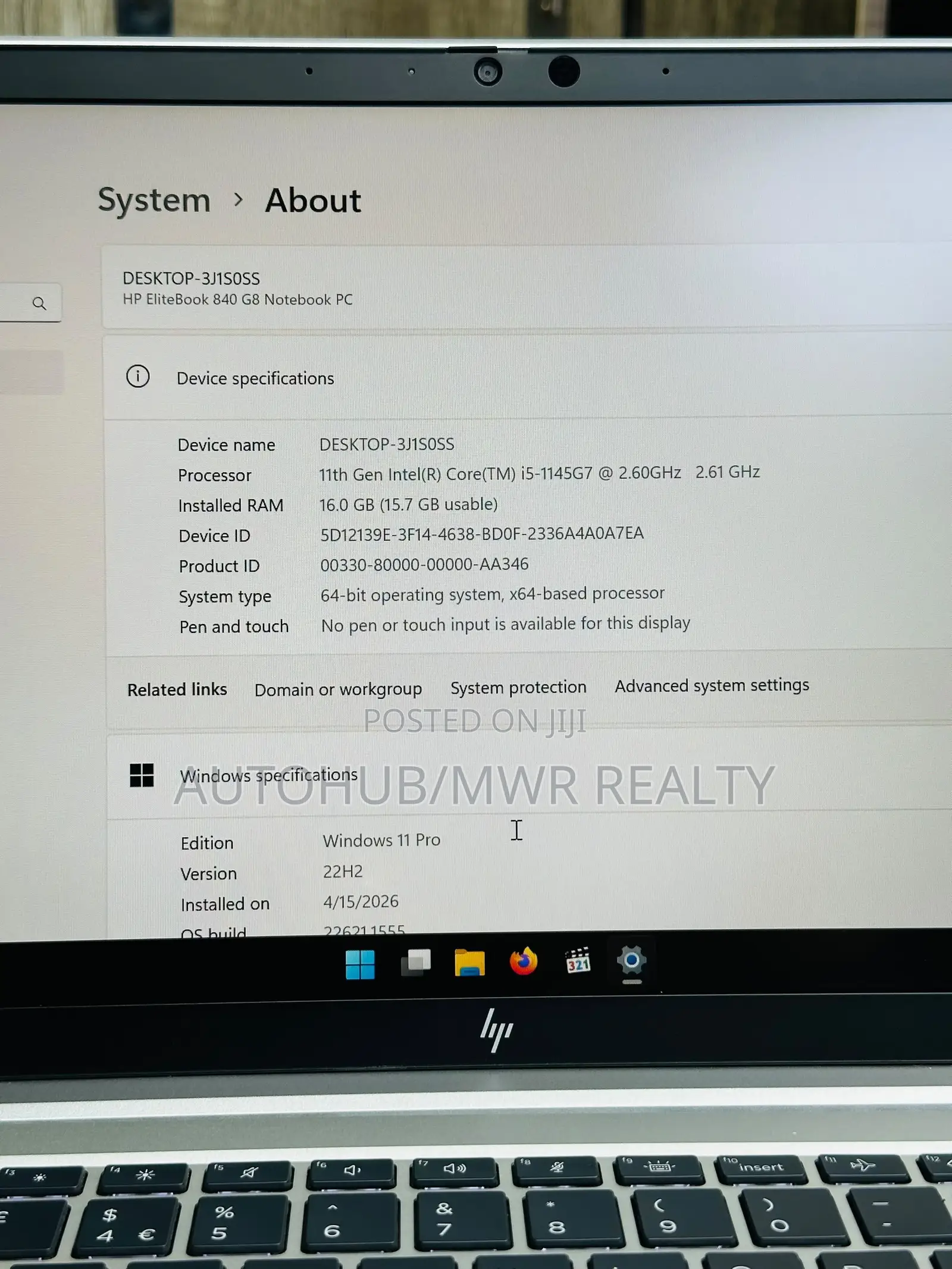 Laptop HP EliteBook 840 G8 16GB Intel Core i5 SSD 256GB